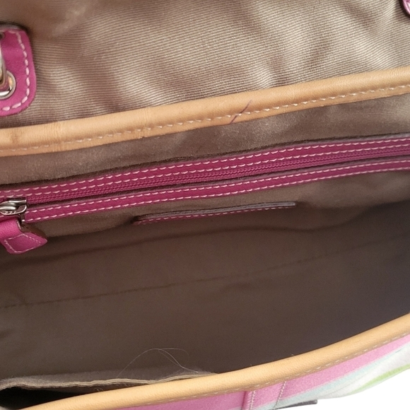 Coach Hamptons Multi Colored Striped Bag with Matching Wristlet EUC - Picture 16 of 17
